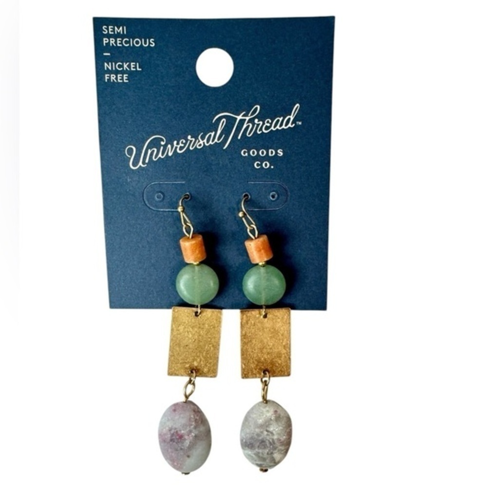 Geometric Earrings with Semi-Precious Stones by Universal Thread NEW 3/$25